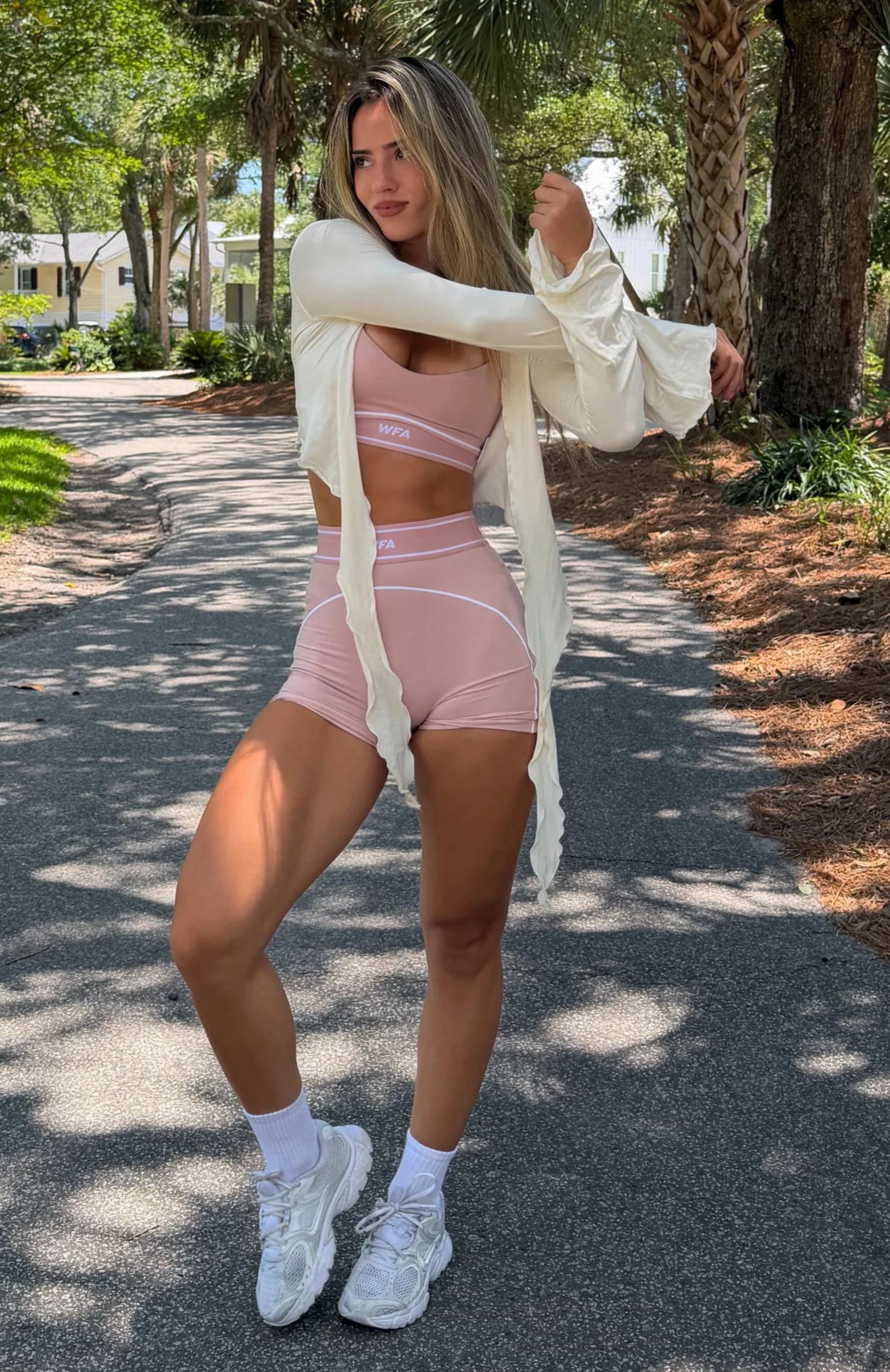 Adapt Bike Shorts 4 Dusty Pink/White