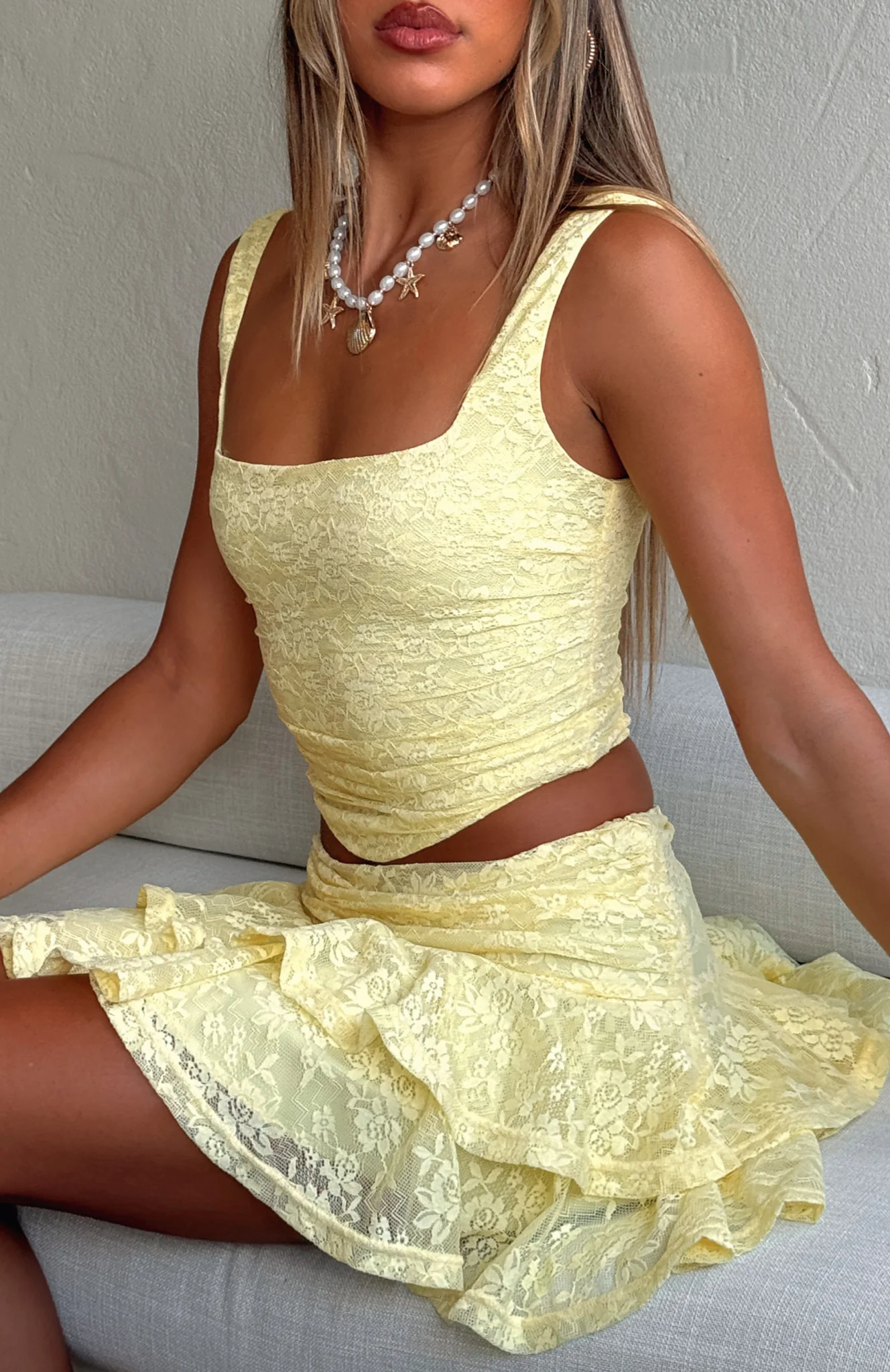Let's Have Some Fun Lace Bustier Lemon - Image 5