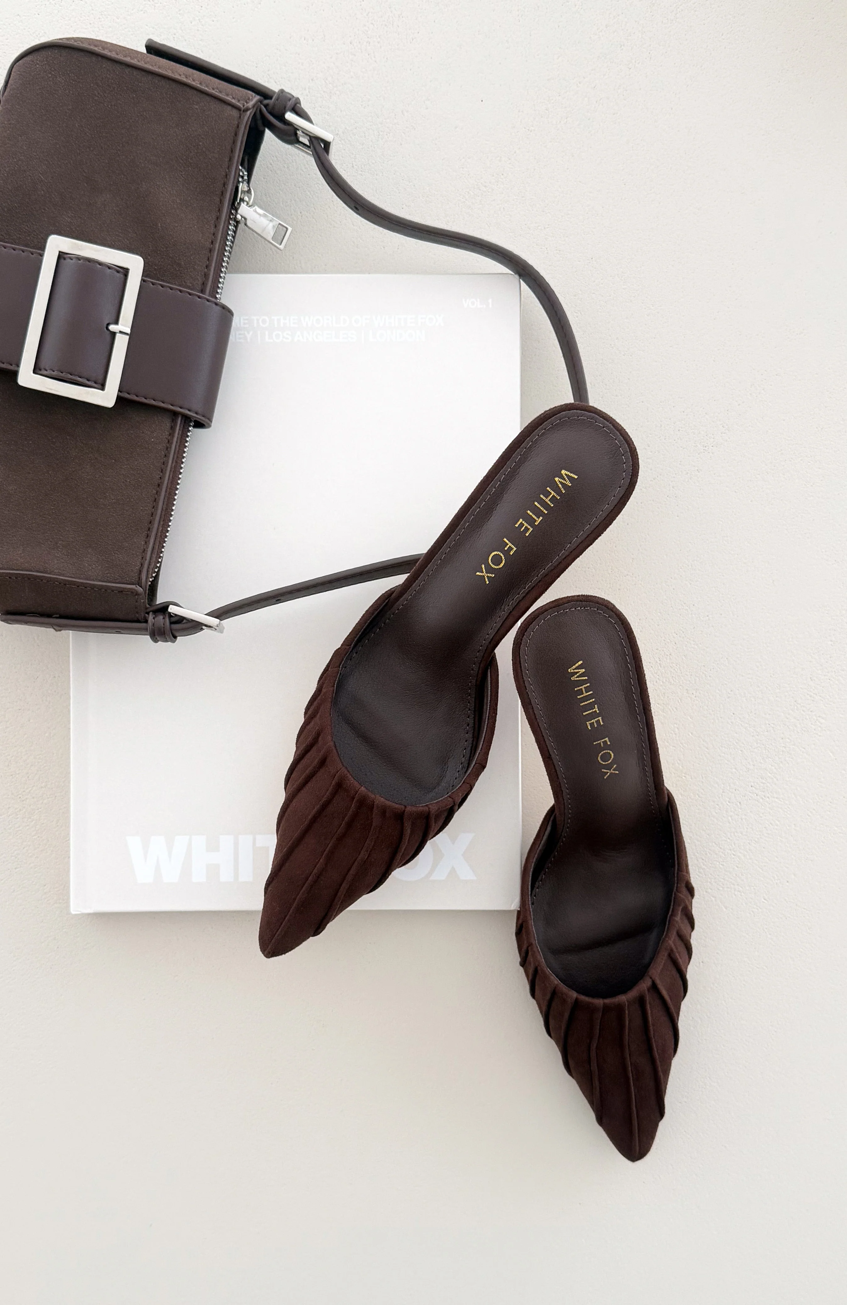 Lowanna Mules Chocolate Faux Suede