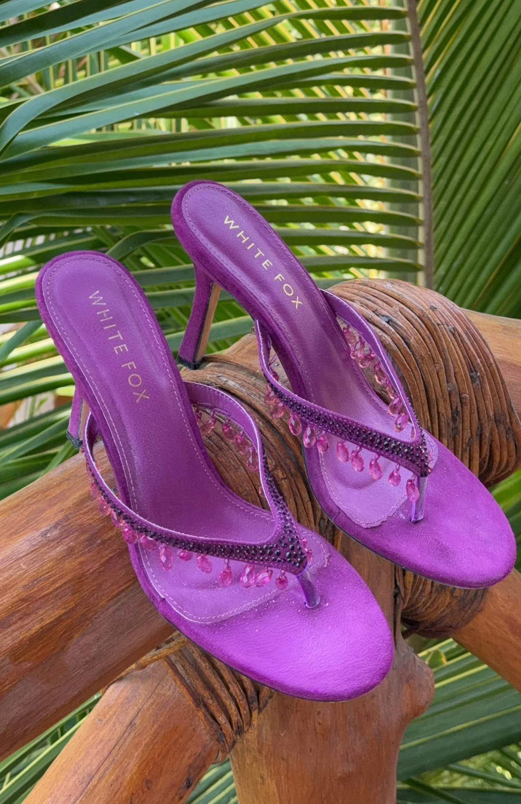 Jackie Mules Purple Faux Suede