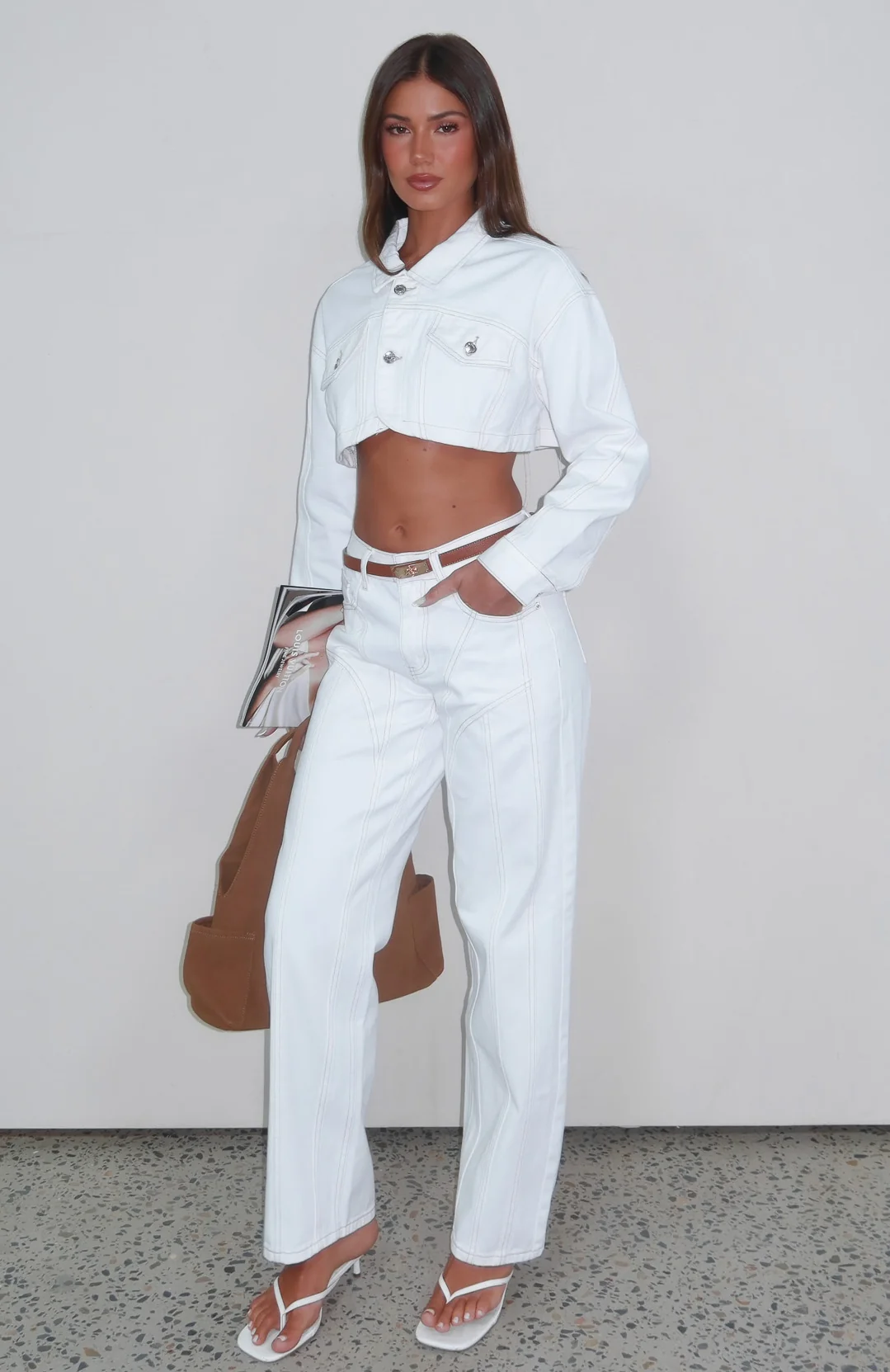 Did You Miss Me Mid Rise Straight Leg Jeans Off White