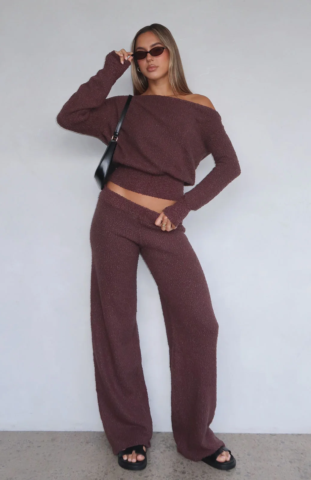 Please Be Mine Knit Pants Chocolate