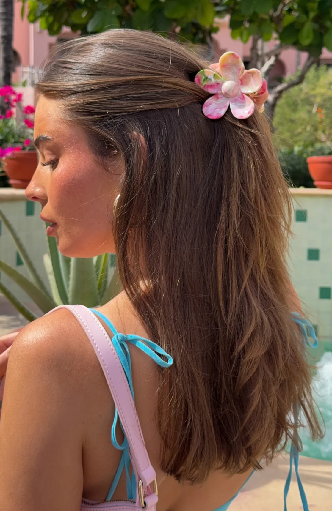 Romina Hair Clip Pink Marble