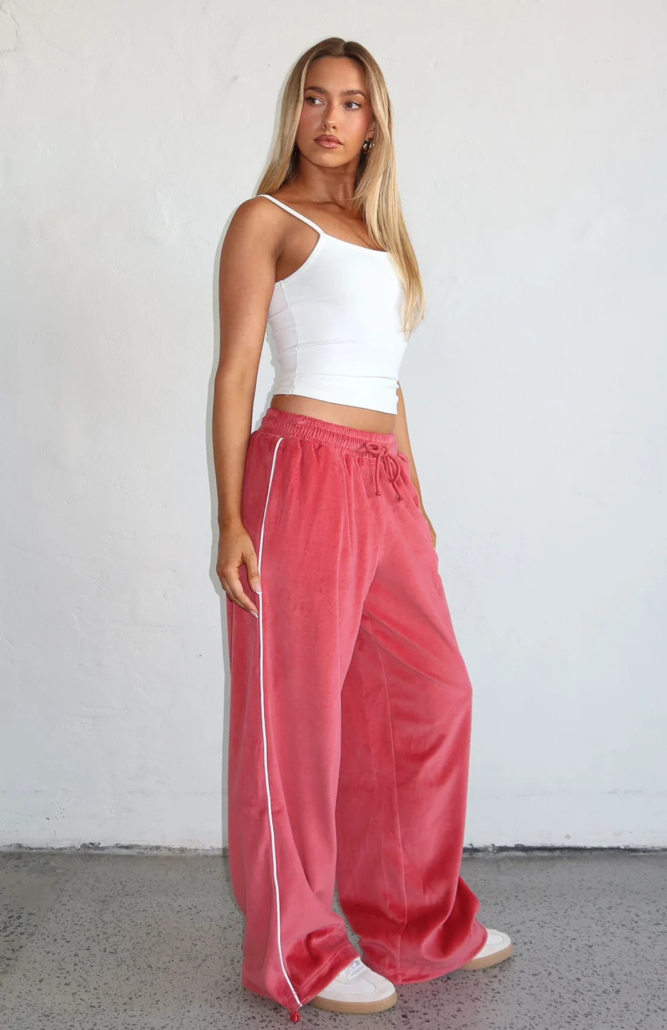Soul Fire Velour Pants Red
