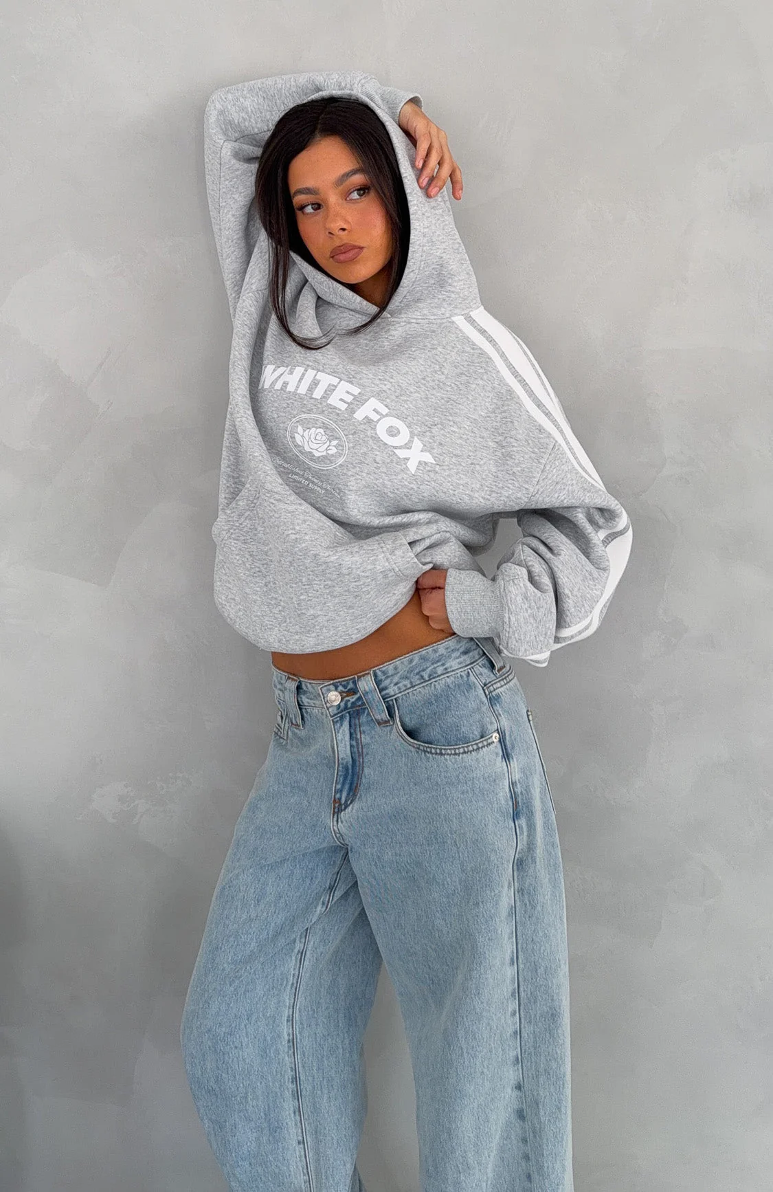 We're On A Roll Oversized Hoodie Dark Grey Marle